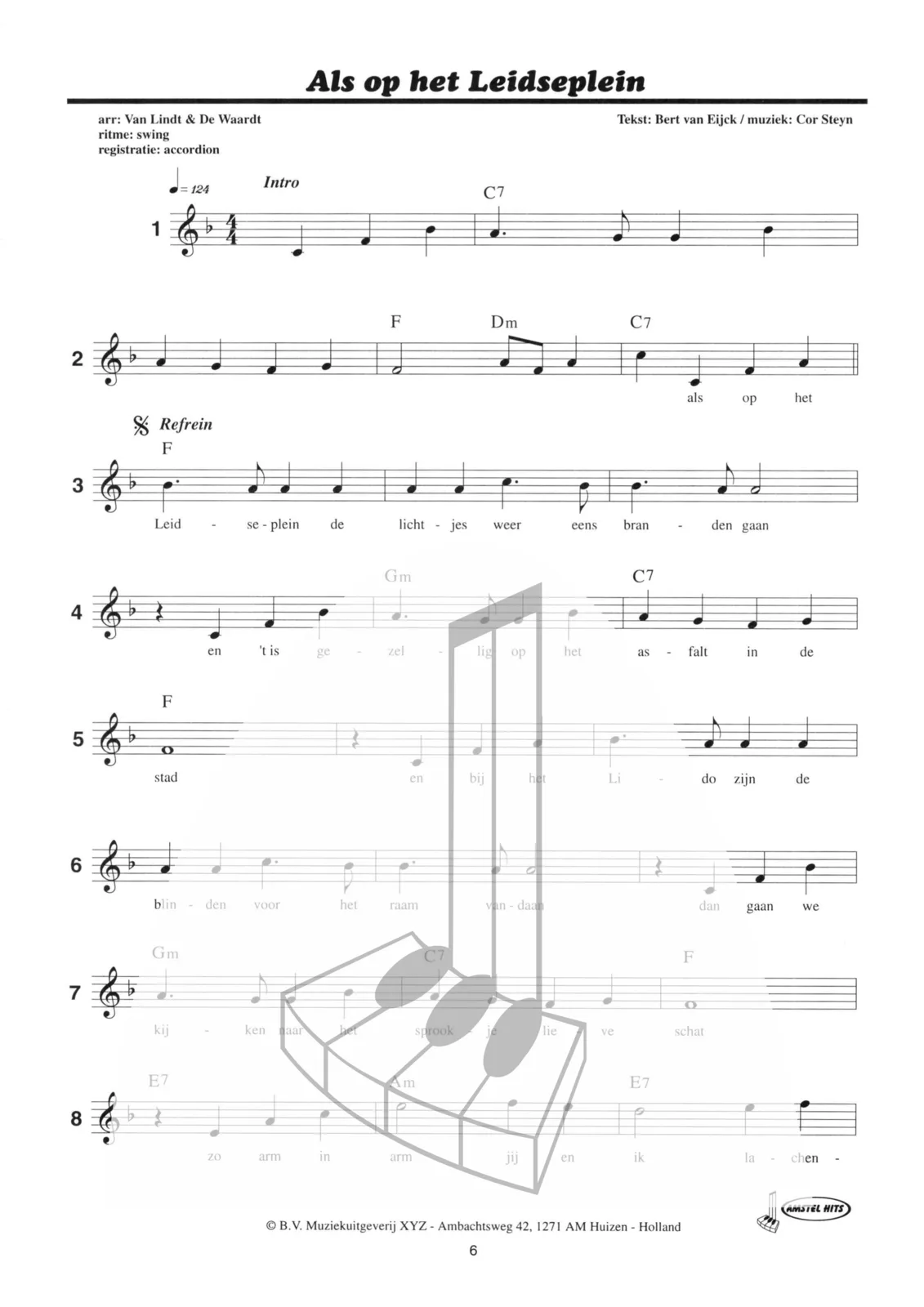 Voorbeeldpagina uit Amstel Hits