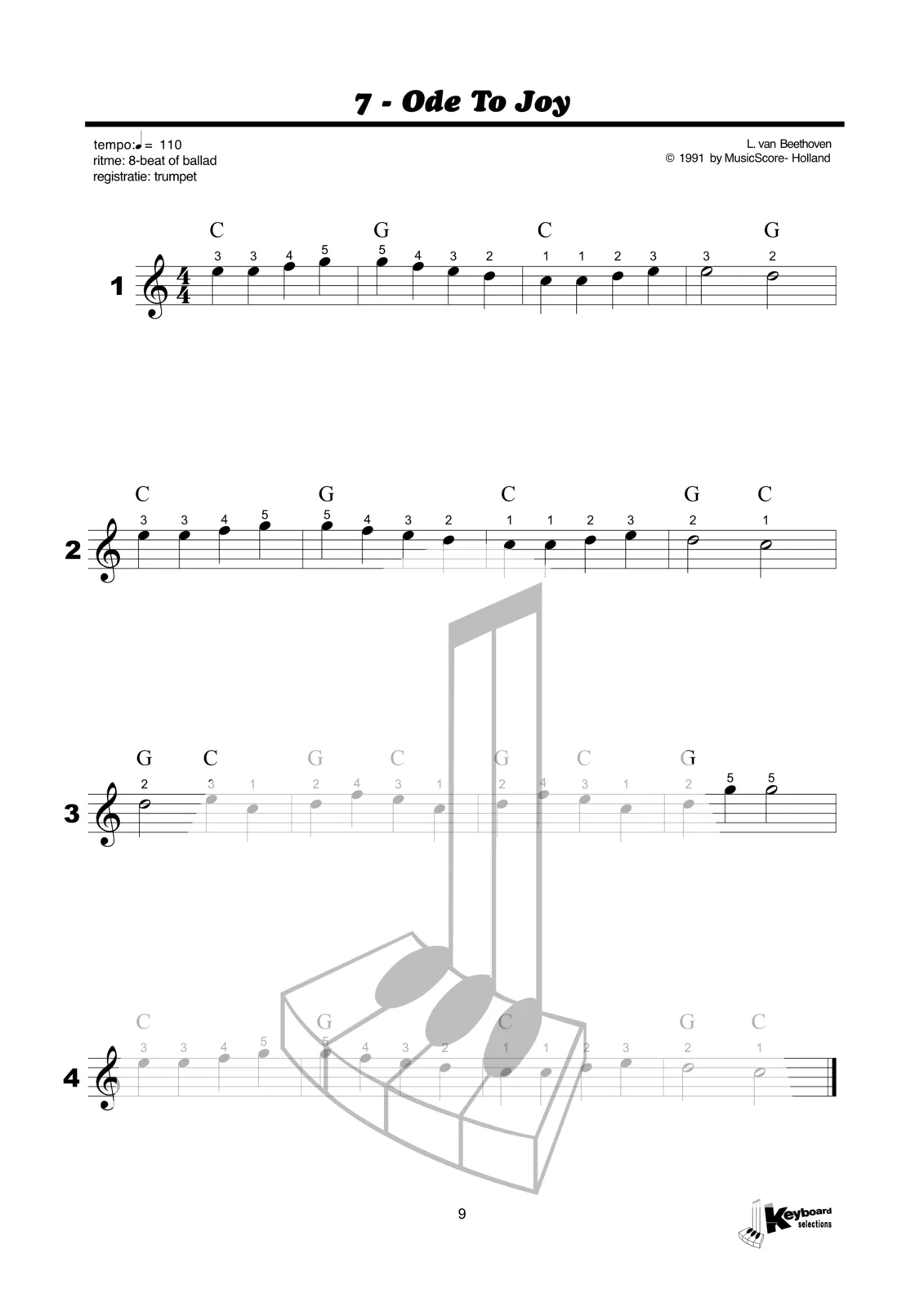 Voorbeeldpagina uit Keyboard Selections 1