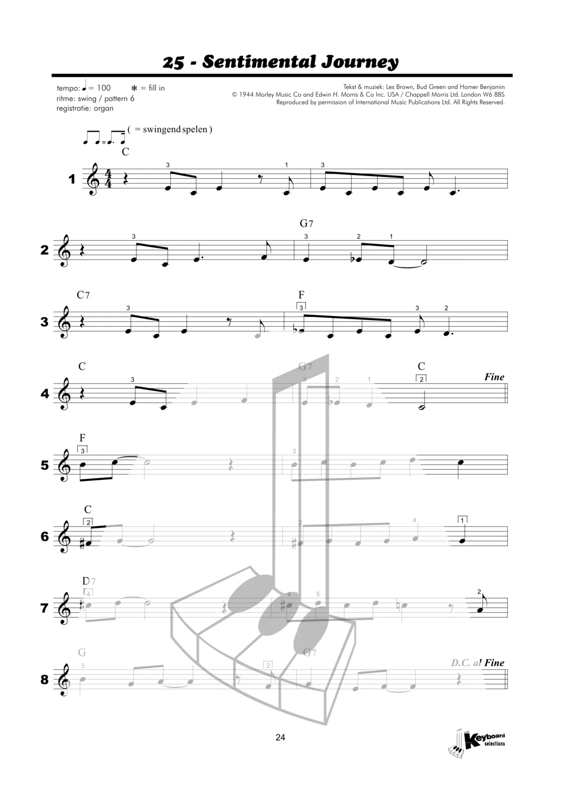 Voorbeeldpagina uit Keyboard Selections 2