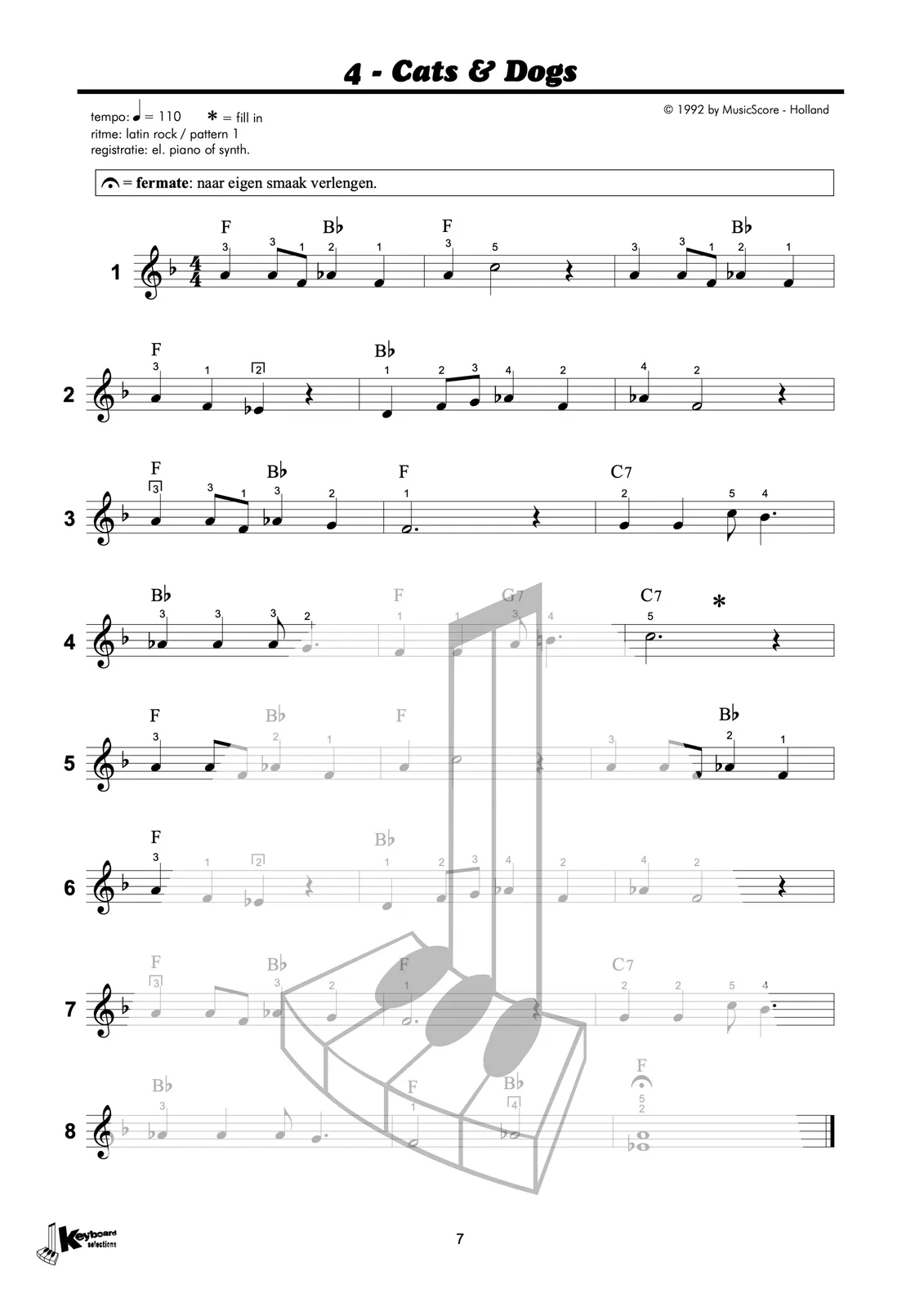 Voorbeeldpagina uit Keyboard Selections 3