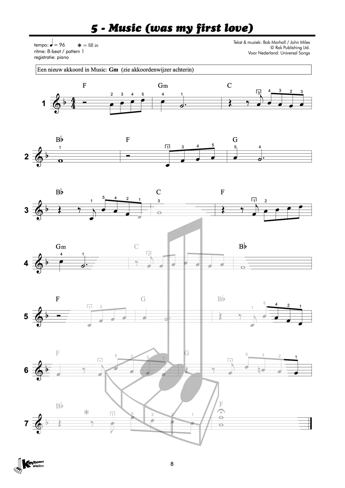 Voorbeeldpagina uit Keyboard Selections 3