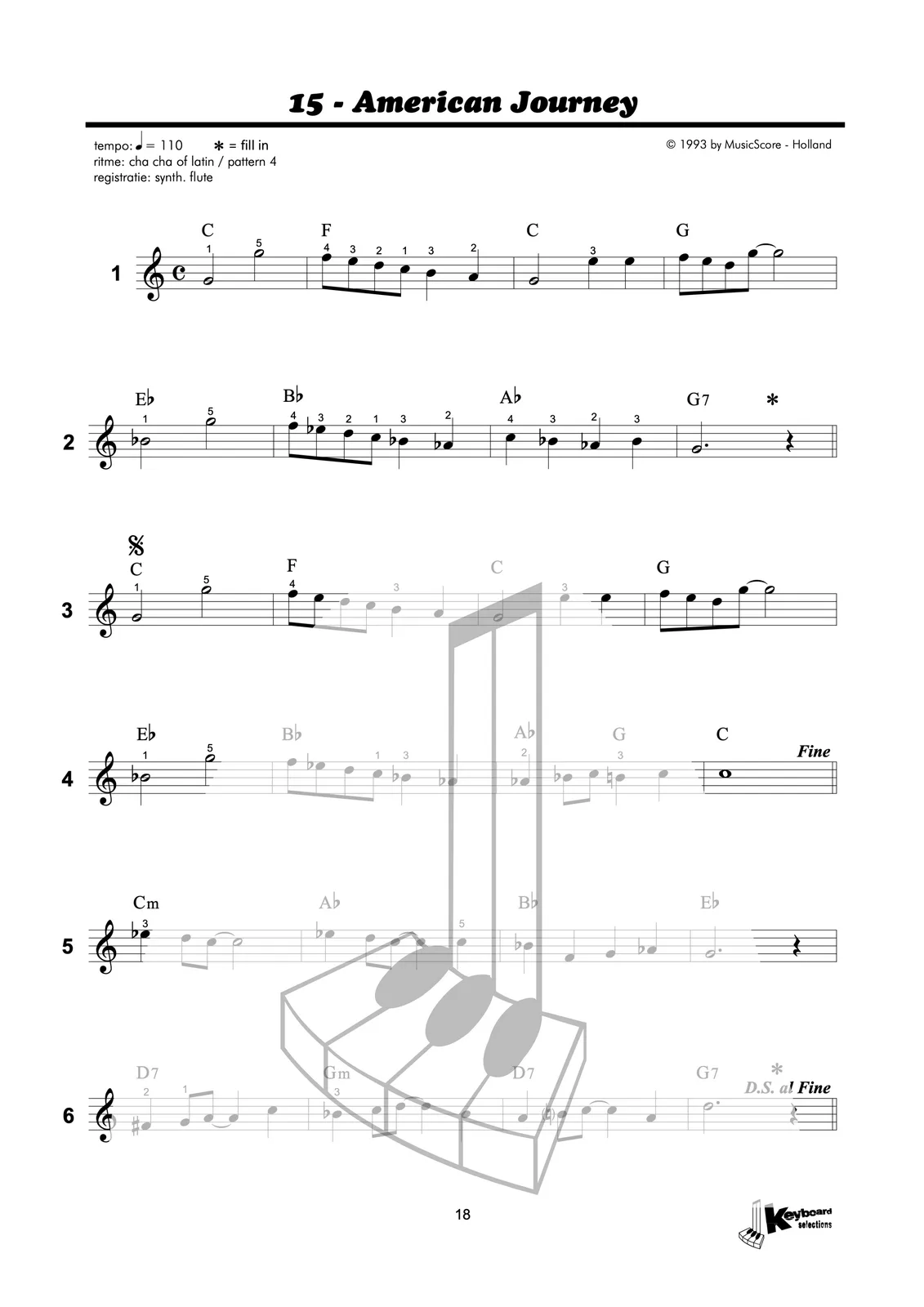 Voorbeeldpagina uit Keyboard Selections 4