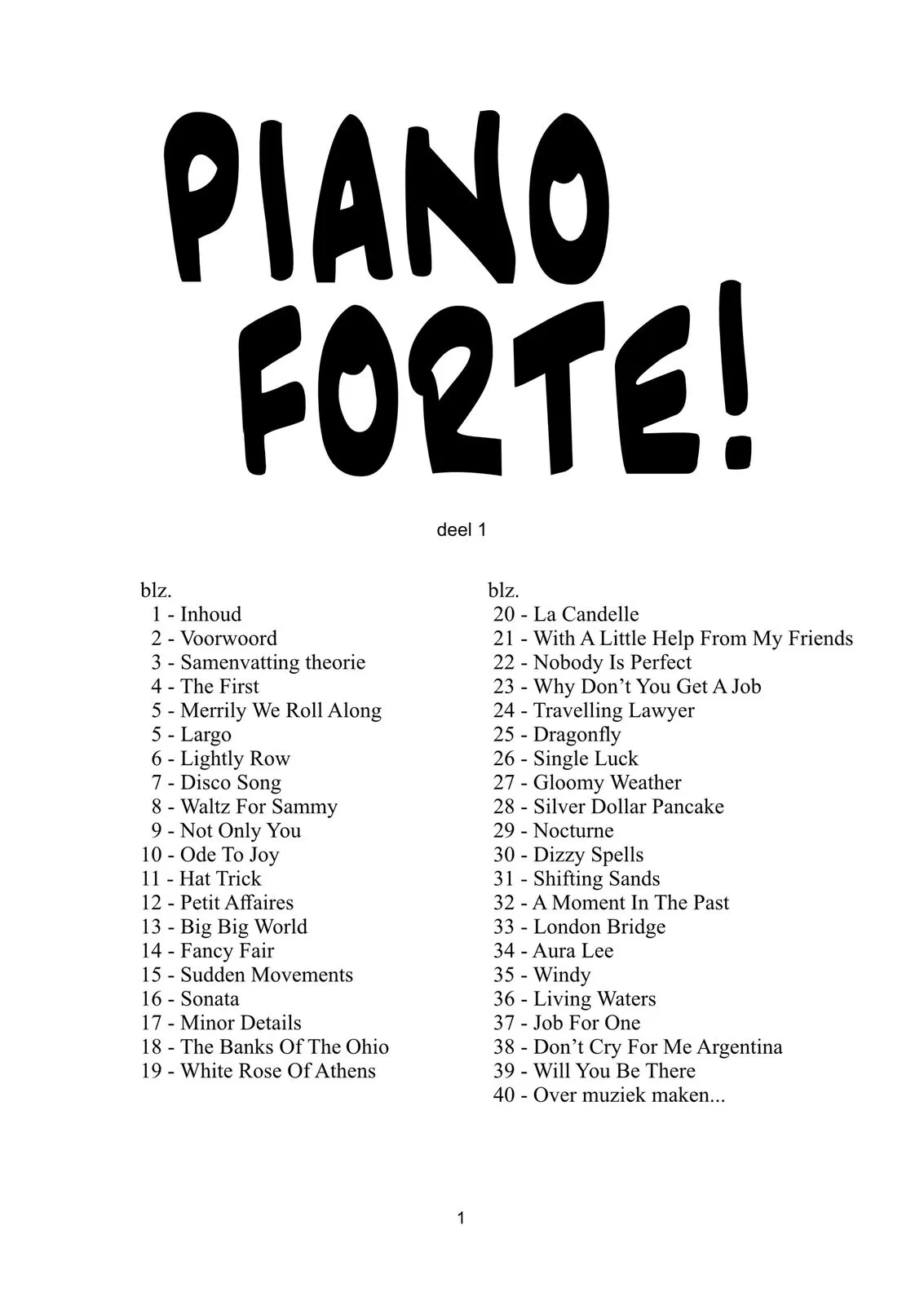 Voorbeeldpagina uit Piano Forte! 1