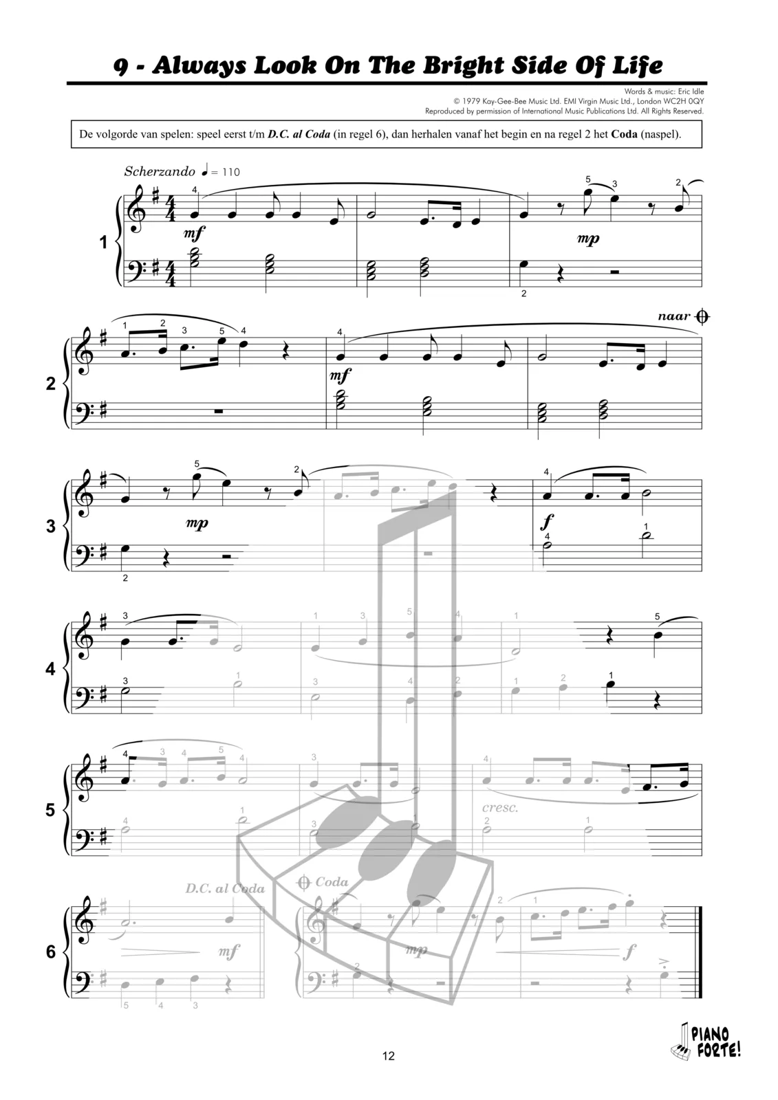Voorbeeldpagina uit Piano Forte! 3