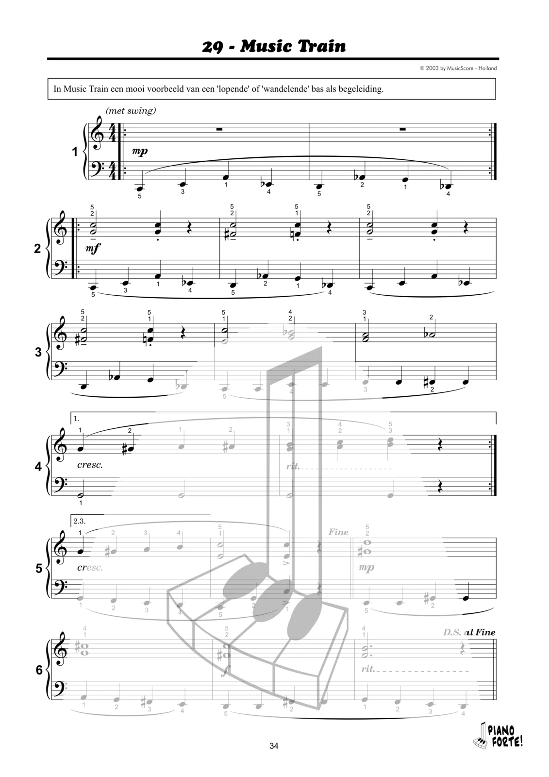 Voorbeeldpagina uit Piano Forte! 3