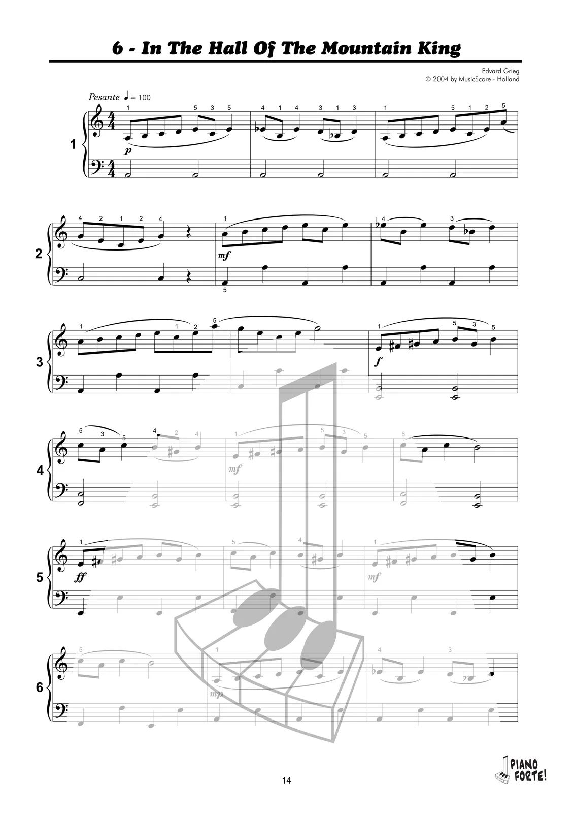 Voorbeeldpagina uit Piano Forte! 4