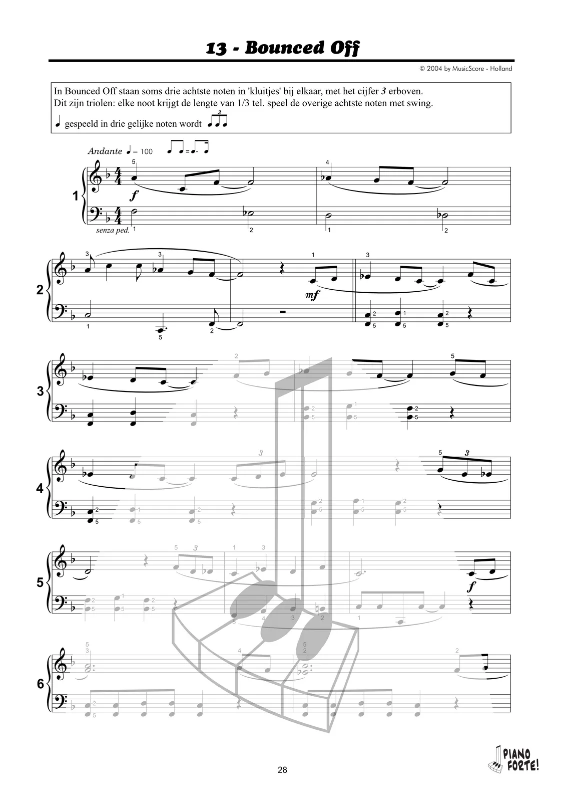Voorbeeldpagina uit Piano Forte! 4
