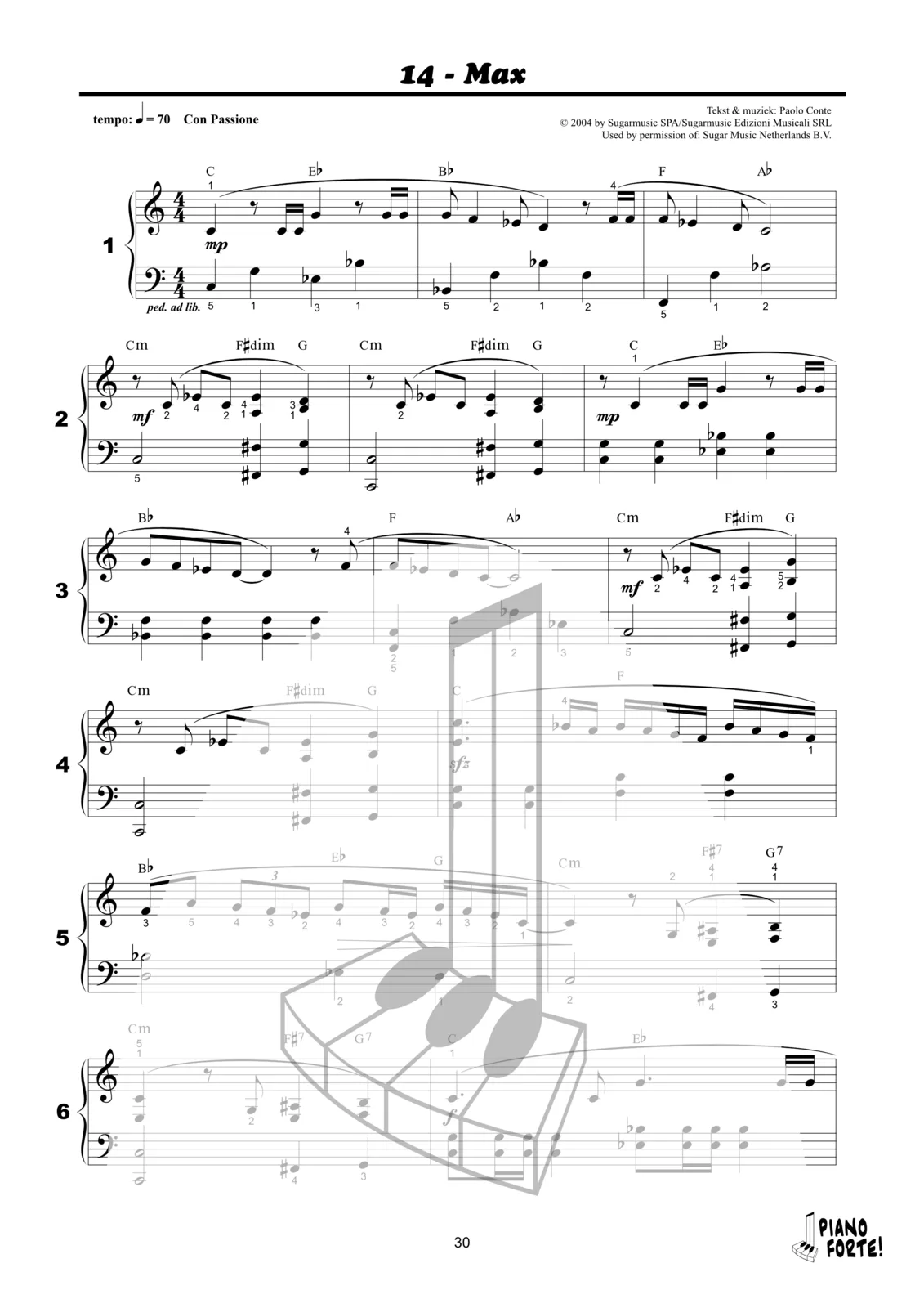 Voorbeeldpagina uit Piano Forte! 5