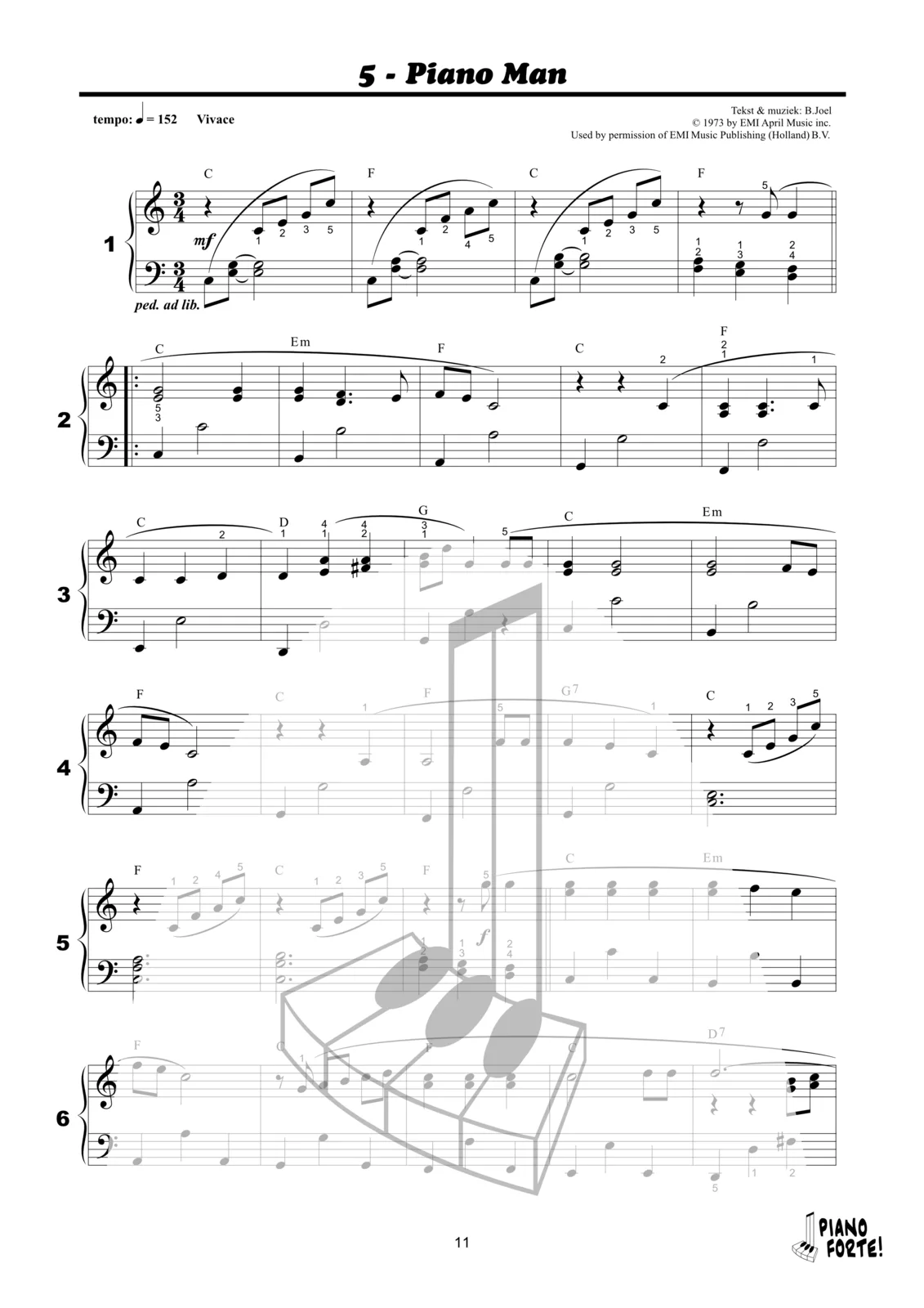 Voorbeeldpagina uit Piano Forte! 6